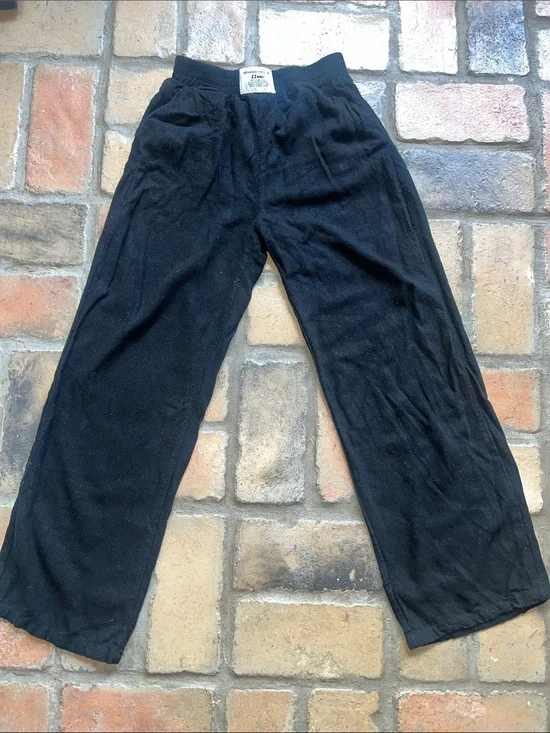 Girl’s Black Casual Linen Pants