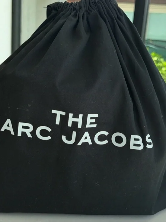 Marc Jacobs Black Drawstring Tote with White Logo