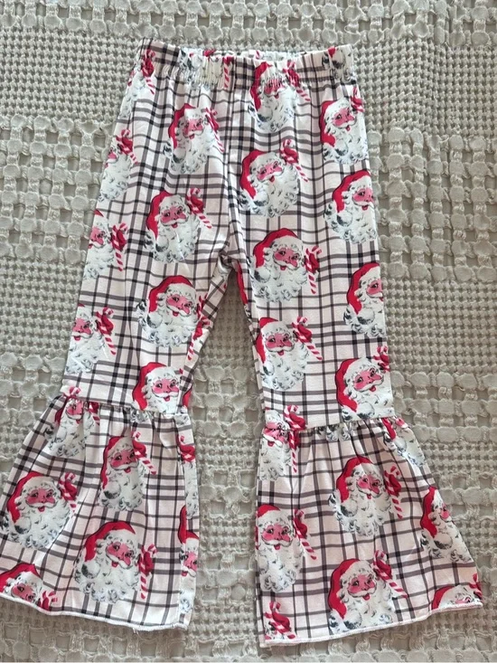 Kids Christmas Santa Plaid Flair Pants