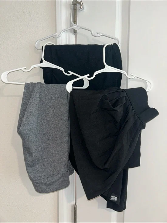 Justice Black and Gray Active Leggings and Skater Skirt Set