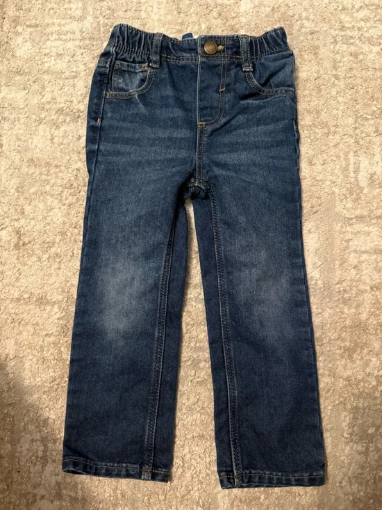 Old Navy Dark Blue Kids Denim Jeans - Elastic Waist Straight Fit size 3T