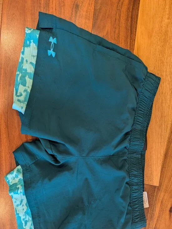 Under Armour Teal 2-in-1 Training/Running Shorts