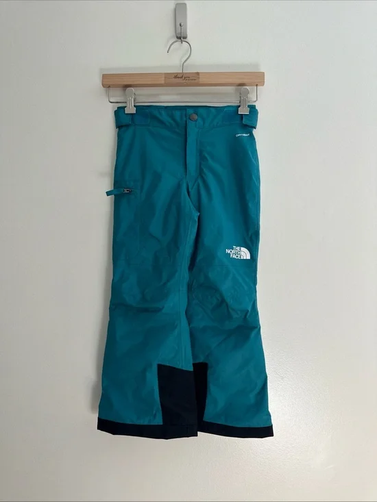 The North Face Girls Dryvent Winter Warm Snow Pants Turquoise Blue Size XS(6)
