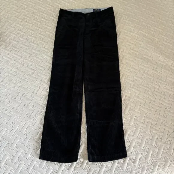 Polo Ralph Lauren Vintage-Vibe Wide-Wale Dark Navy Corduroy Pants Size 16