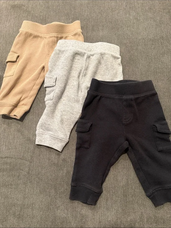 jumping beans Cargo Jogger Bundle - Black, Gray, Tan