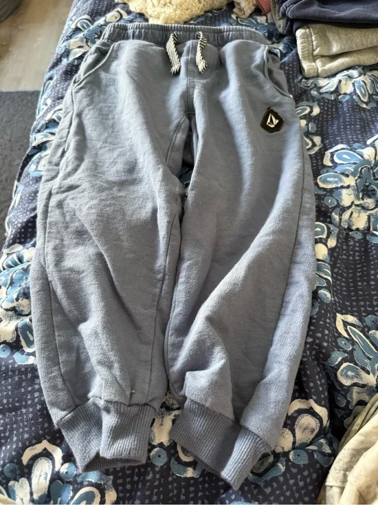 Volcom Blue-Gray Kids Jogger Sweatpants with Drawstring