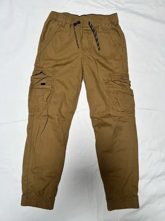 Wrangler Boys Cargo Pants Size 12 Regular Khaki Tan Adjustable Waist Bottoms
