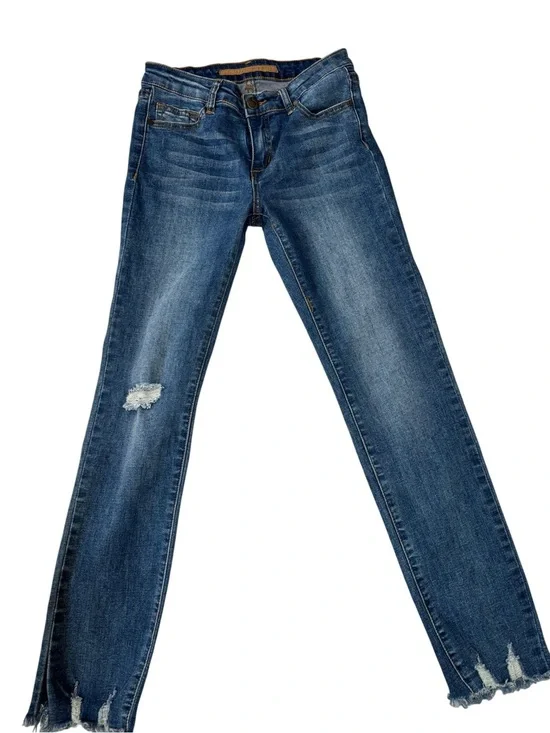 Joe's Jeans Girls Jeans, Straight, Distressed Hem, 14, Kids Blue Denim