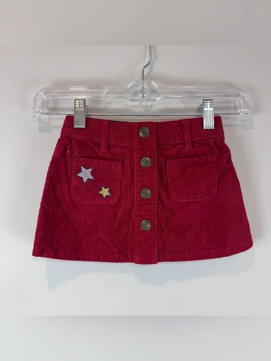 Mini Boden Harry Potter Red Magical Stars Cord Corduroy Skirt Size 2-3 Years