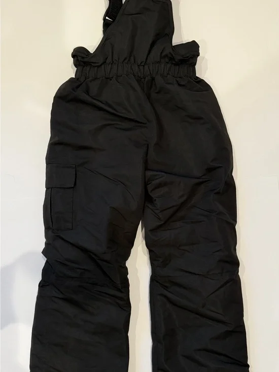 Kids Black Insulated Snow Bib Pants