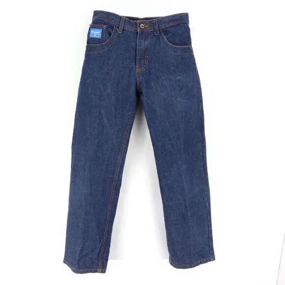 Rocawear Straight Jeans Original Fit Boys Sz 16 Blue Dark Wash Denim 100% Cotton
