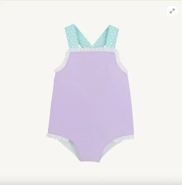 The Beaufort Bonnet Company Sisi Sunsuit Lavender with Dunmore Doo-Dad 2T NWT