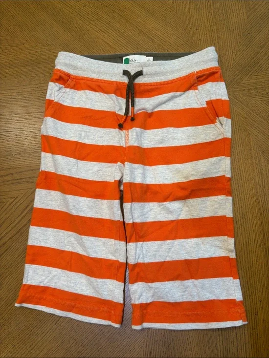 Boden Orange and Light Gray Striped Kids Shorts