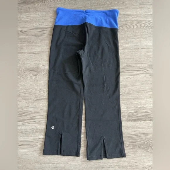 lululemon athletica y2k Black and Blue cropped Leggings