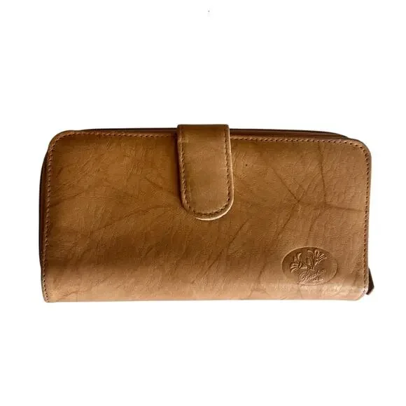 Buxton Heiress Pik Me Up Vintage Wallet Tan Checkbook Credit Card Continental