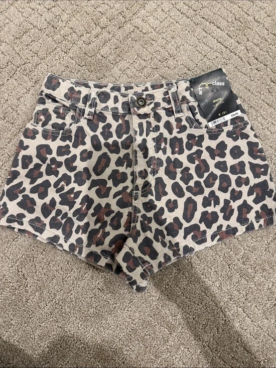 art class Leopard Print High-Rise Shorts - Beige & Brown