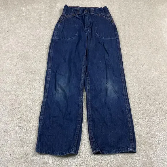 Vintage 50s Range Roper Jeans Mens Blue Denim Workwear Wide Leg High Rise