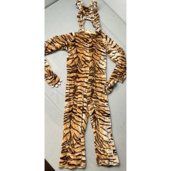 Celebration Halloween Tiger Costume Unisex Child Medium 8-10 Warm Plush Jumpsuit