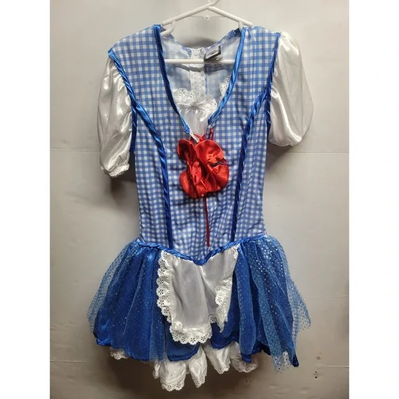Wizard Of Oz Dorothy Costume Dress Blue‎ Gingham Halloween Cosplay Kids