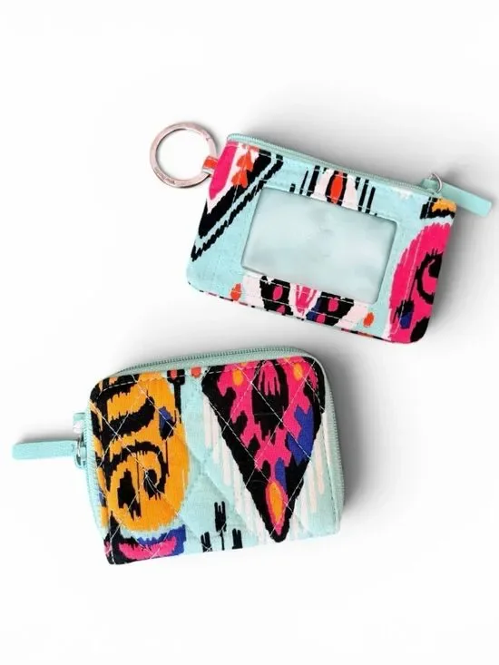 Vera Bradley “Pueblo” 2-Piece SetPatterned Turquoise Key Pouch & Card Wallet