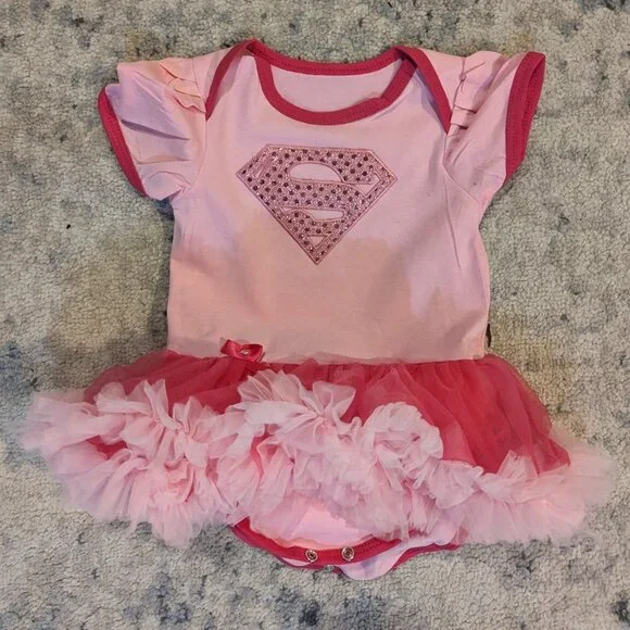 Baby Girls Pink Superman Halloween Costume Tutu Dress 12-18M NEW