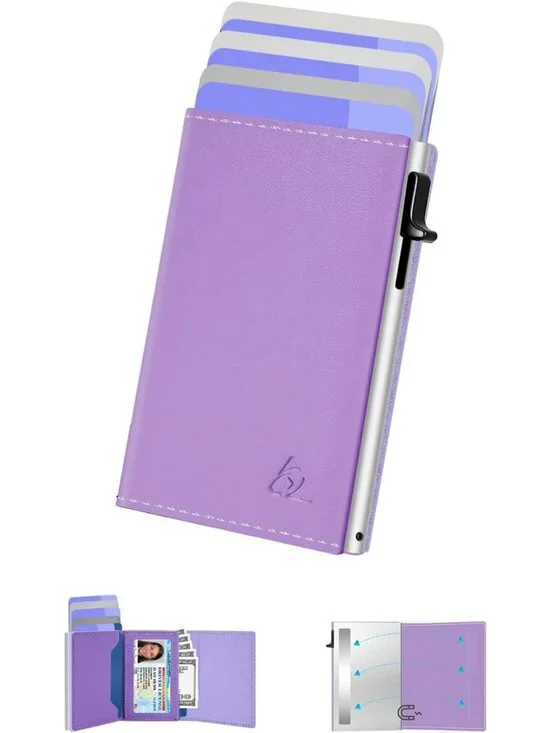 Stylish RFID Blocking Women's Wallet - Slim Aluminum Card Holder, Minimalist