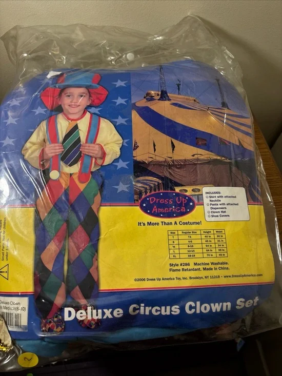 Deluxe Circus Clown Set - Multicolor size 8-10