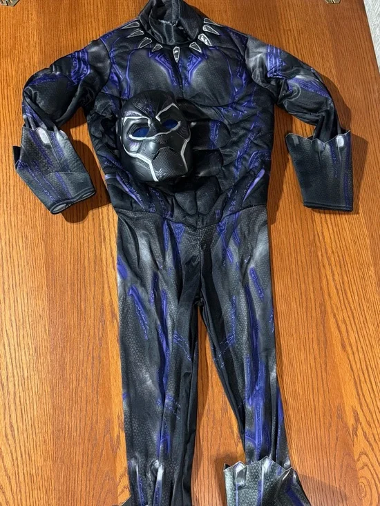 Marvel Black Panther Kids Large Costume w/ Mask Boot Covers & Gauntlets