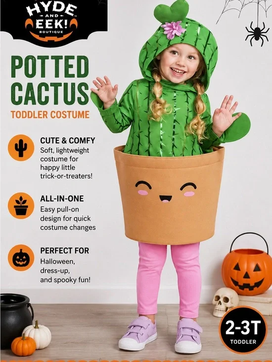 Hyde & Eek! Boutique Toddler Potted Cactus Costume — Green