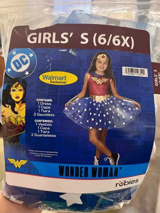 New Girls DC Comics Wonder Woman Costume - S 6/6x - 5pc Set - NWT
