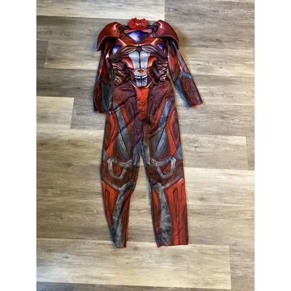 Red Ranger Deluxe Muscle Saban's Power Rangers Superhero Boys Costume  L 10/12