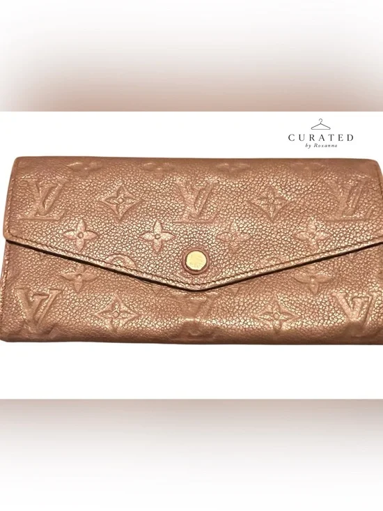 Louis Vuitton Monogram Empreinte Sarah Wallet Taupe + COA & Box
