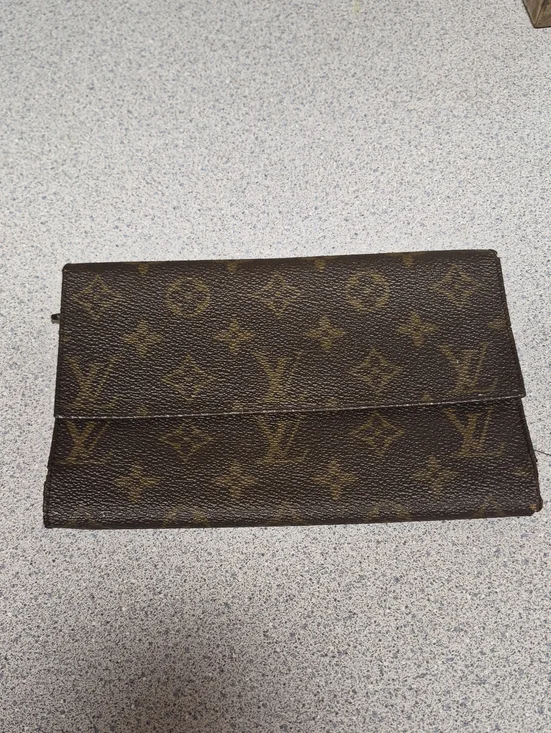 Louis Vuitton Monogram Fold-Over Wallet in Brown and Tan