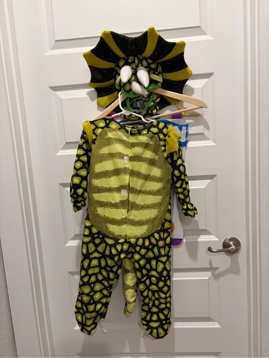 Kids Green Dinosaur Costume with Hood