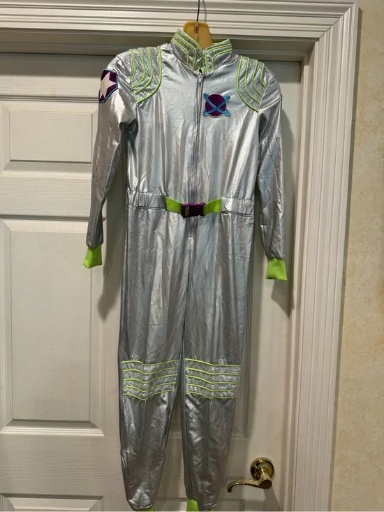 Spirit Silver and Lime Kids Space Explorer Costume with Purple Accents