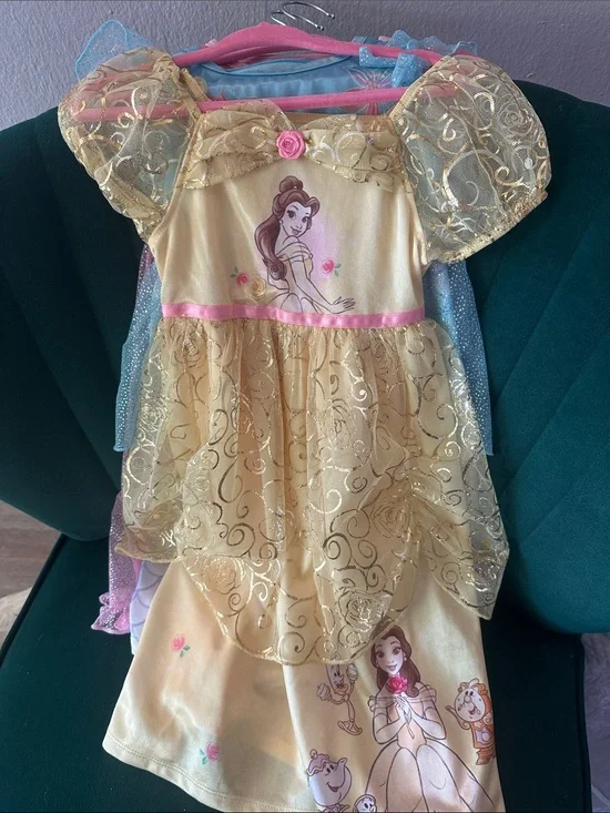 Gold Princess Belle Kids  Dress bundle