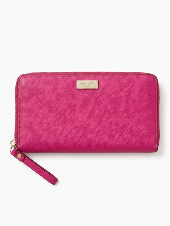 kate spade Fuchsia Zip-Around Wristlet Wallet