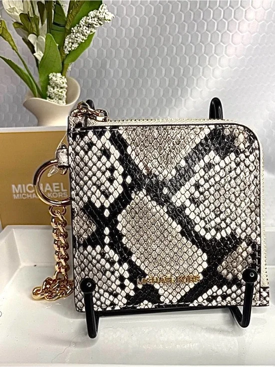 Michael Kors Snake-Print Leather Wristlet - NWT