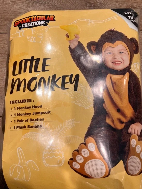 Spooktacular Creations Toddler Monkey Costume with Banana -- like new
