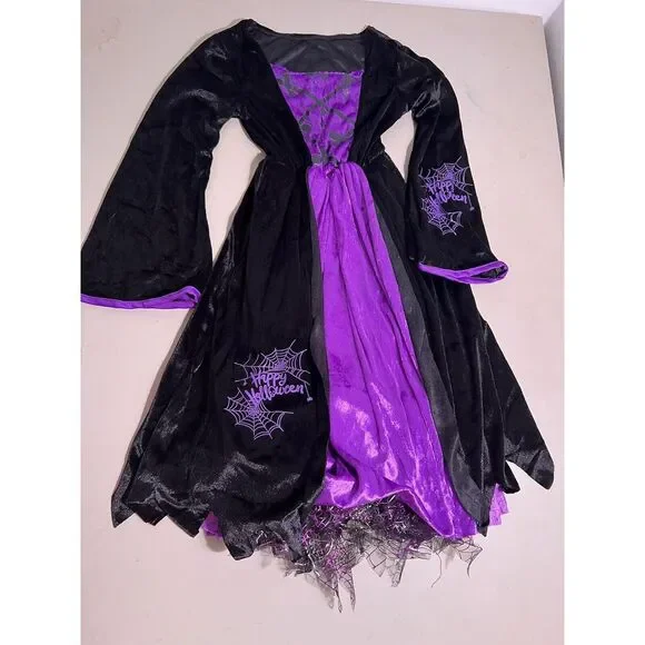 Witch Costume Purple & Black Witch Costume Halloween ~  Youth‎ Small