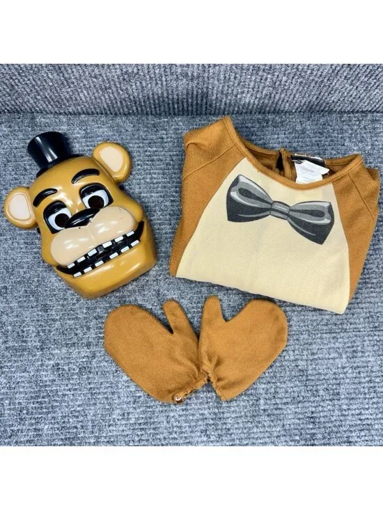 Five Nights At Freddy's Fazbear Costume Youth Kids Medium Rubies + Mask Gloves