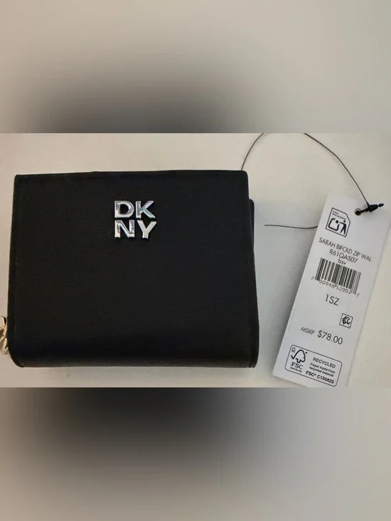 DKNY small compact black leather wallet