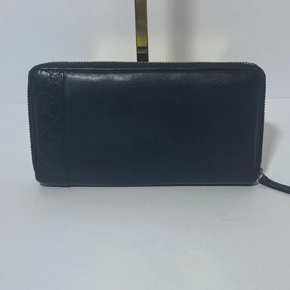 AUTHENTIC Navy Blue Gucci Zip-Around Wallet