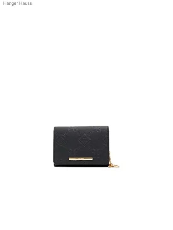 Faux Leather Compact Wallet with Magnetic Closure and Multiple Pockets