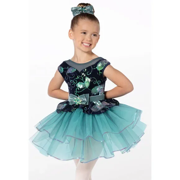 Pre-Owned Dance Costume Weissman 14393 Medium Child Teal Ballet