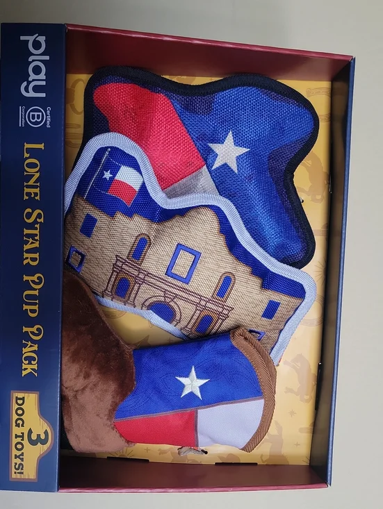 Play Lone Star Pup Pack Dog Toy Set - Red, Blue, White, Brown