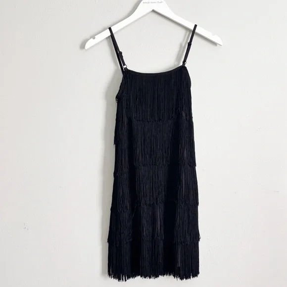 SWEET CHILI DANCE Girl’s Youth Black Heavily Fringe FLAPPER Dance Costume Sz 16