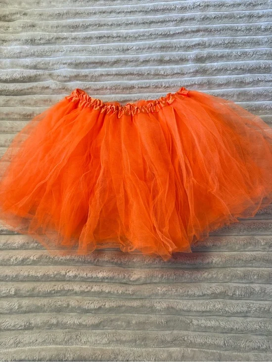 Orange Tulle Mini Skirt - Women