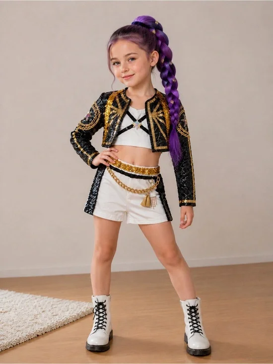 Custom Rumi K-Pop Costume – Designer Hand Embellished ✨