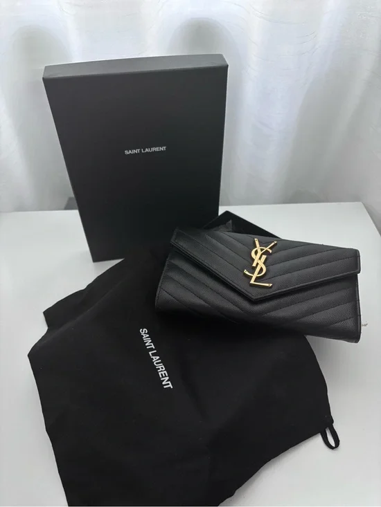 Saint Laurent Monogram Matelassé Leather Flap Wallet
